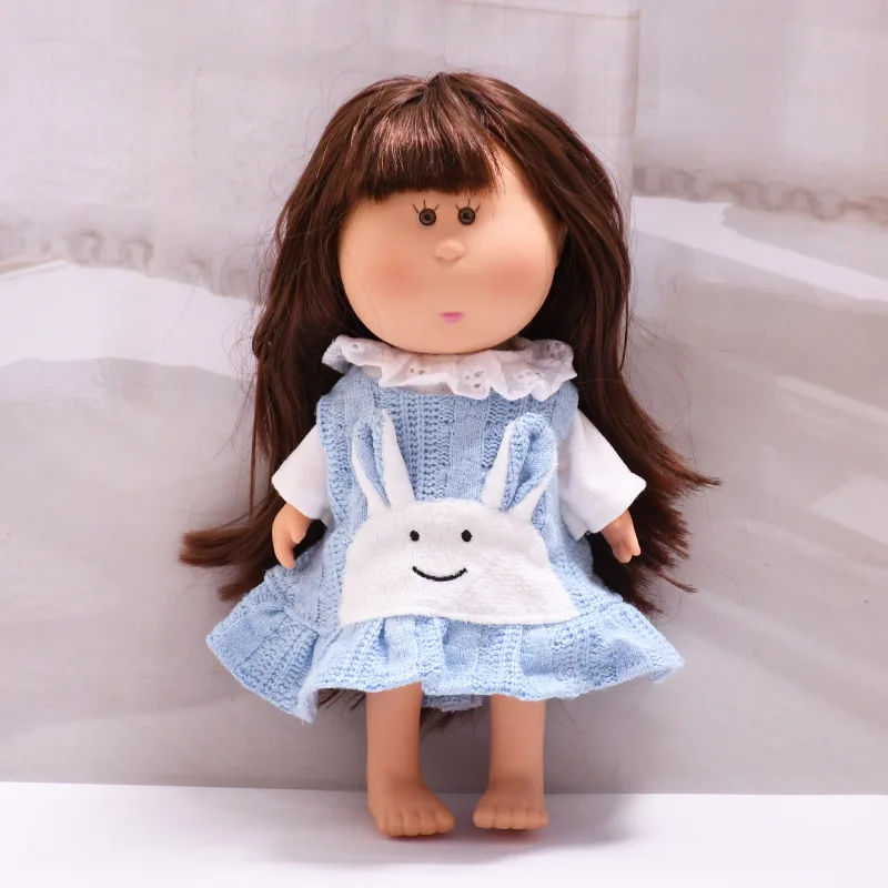 

Doll Accessories for 24cm Spanish Handmade Girl Potato Doll Mia DIY Clothes Shirt Blue Bunny Dress,No Doll Only Clothing