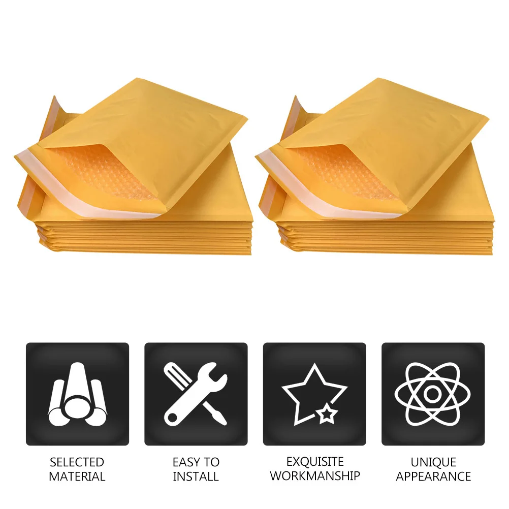 

50Pcs Bubble Shockproof Packaging Bags Express Bubble Mailer Envelopes Waterproof Tear-Resistant Delivery Bags