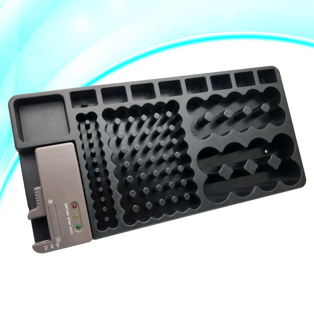 98Pcs Battery Storage Case with Removable Battery Tester Stores Aa Aaa 9V Button Cells Compact Drawer Or Wall Friendly