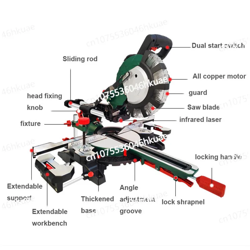 

Multifunctional Cutting Machine Saw Aluminum Machine 45 Degree Angle Cutting Aluminum Alloy Profile Woodworking Miter Table Saw