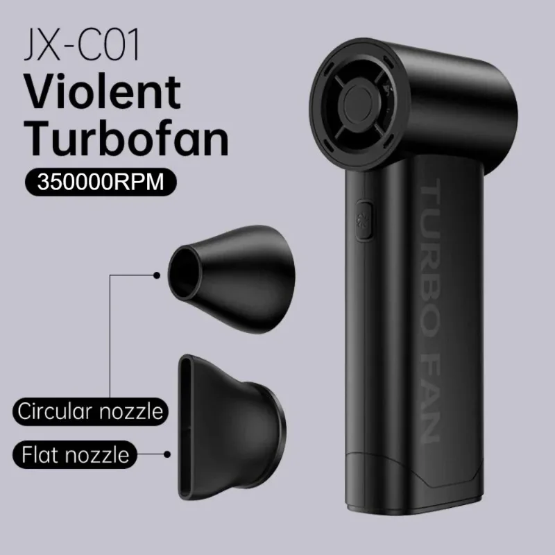 

350000RPM Air Blower Handheld Mini Turbo Jet Fan Electric Powerful Large Wind Hair Dryer High-Speed Turbo Rechargeable Blower