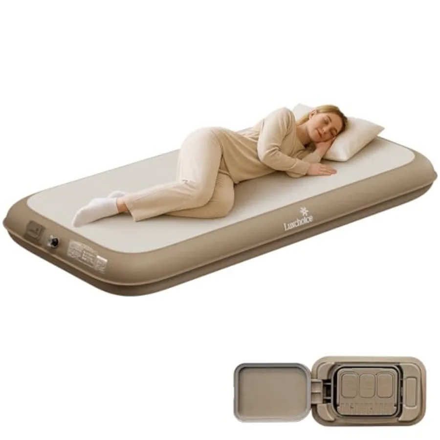 

Camping Air Mattress Sleep Cloud Twin with Built in Pump No Air Leak 2 Mins Upgraded Inflatable Mattress Adjustable Firmness 8'