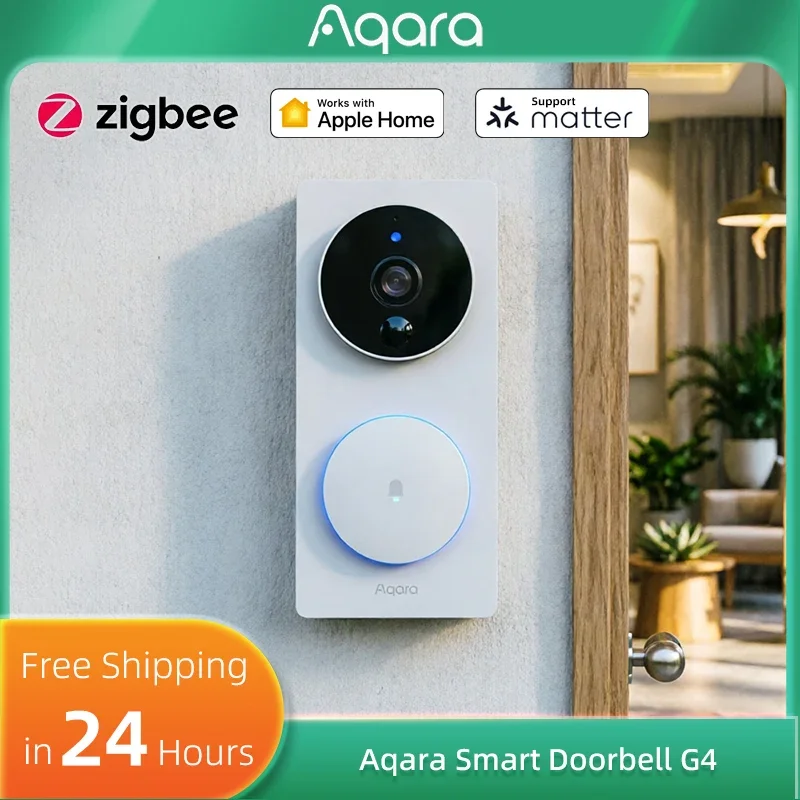 Aqara Smart Doorbell Video Doorbell G4 WiFi 1080P HD Visual Door Bell Smart Home Remote Control Electronic Cat Eye for Homekit