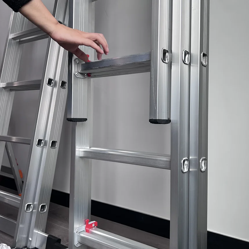 High Safety Aluminum Extension Folding Ladder, 2-3 Section Combination Ladder, Multi-Function Portable Step Ladder for Home Use