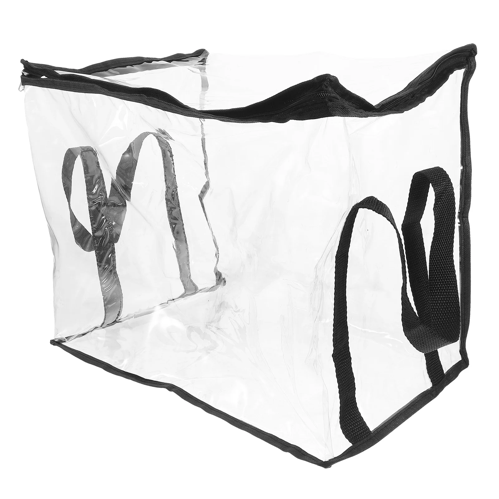 

Sturdy Pvc Waterproof Storage Bag Transparent Document Tote Clear Book Case With Handle Large Capacity Portable