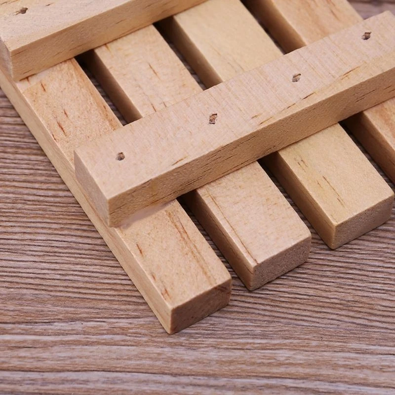 Natural Soap Tray Geta Shaped Holder Container Storage Rack Bathtubs Shower