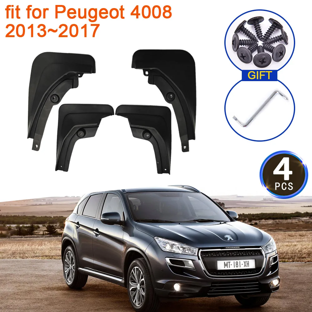 For Peugeot 4008 2013 2014 2015 2016 2017 MudFlaps Mudguards Anti-splash Guards Front Wheels Fender Flare Car Stying Accessories