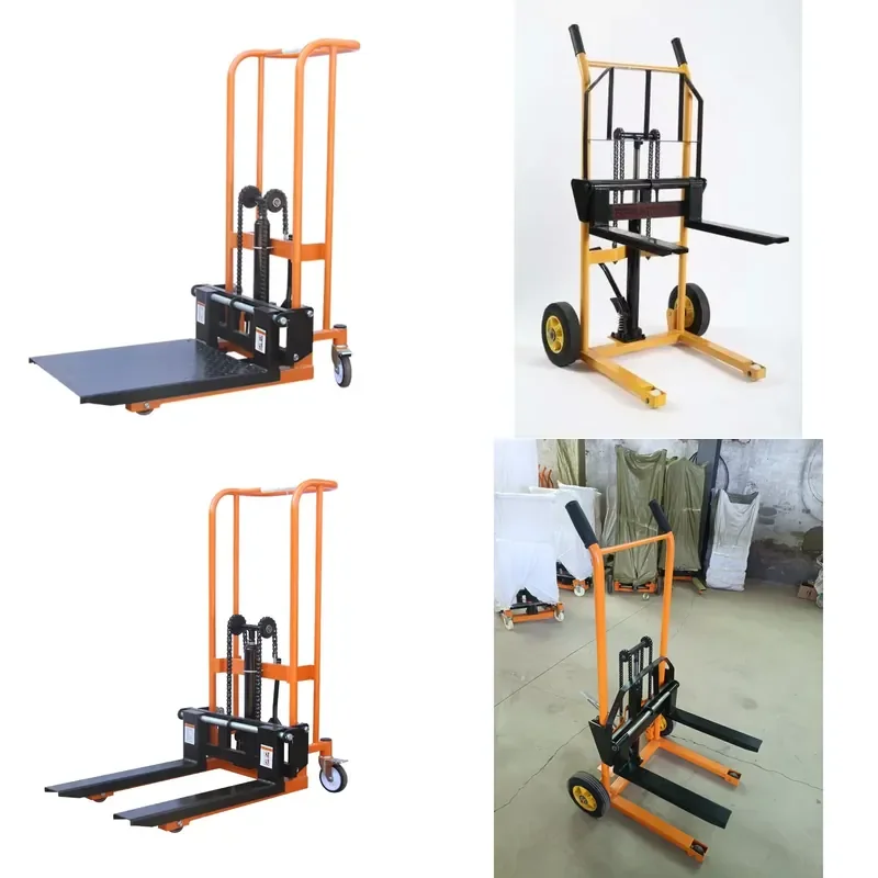 Recycling Machine 2026 Hydraulic Stacker for Storage 200KG 0.9M Flat Hand Forklift Stackers Reclaimers Mini Manual Hydraulic