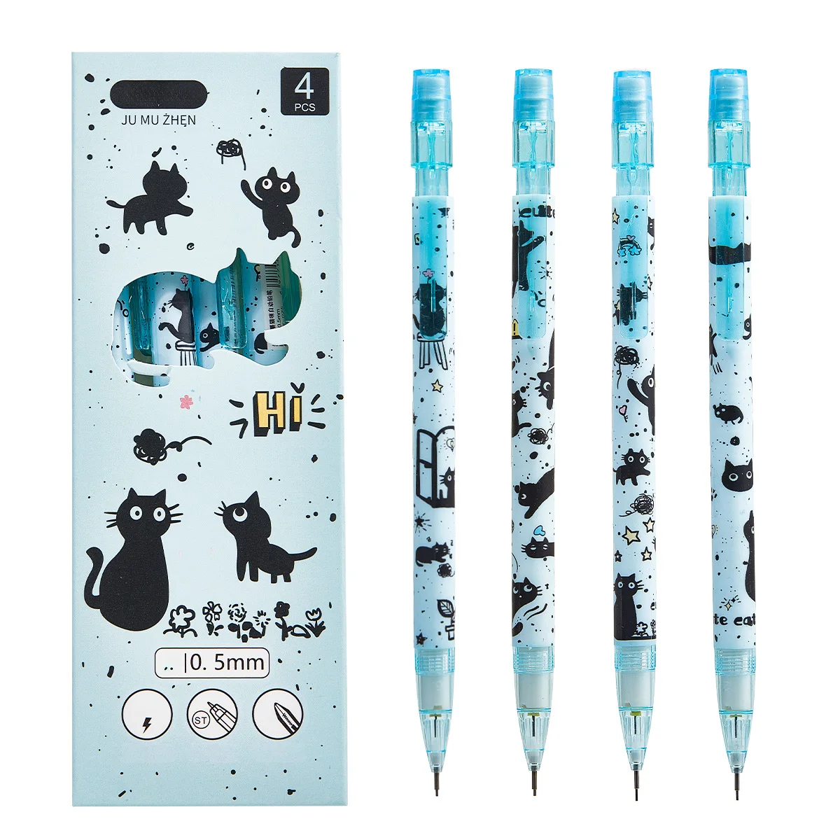 

4 шт. автоматические карандаши 0,5 мм, небьющийся сердечник, школьные канцелярские принадлежности, праздничные подарки, прочные письменные принадлежности для студентов