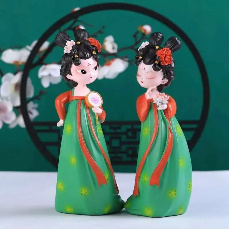 

Guochao Feng resin crafts Tang Feng Hanfu girls' home decoration living room tabletop decoration creative gifts