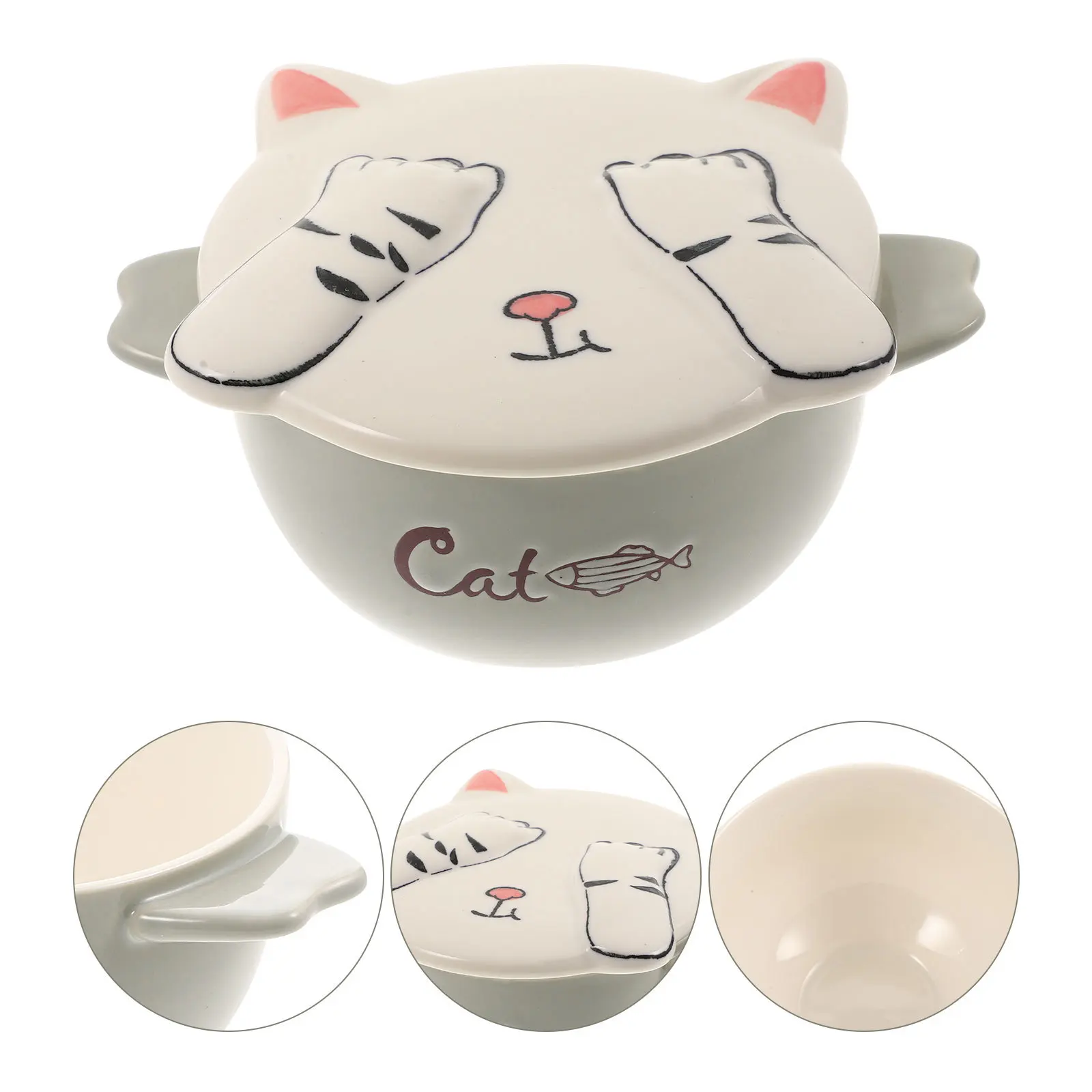 

Толстая керамическая миска с двойной ручкой, практичная каша для супа, рамэн, безопасная для микроволновой печи, безопасная кухонная сервировочная миска, миски для супа