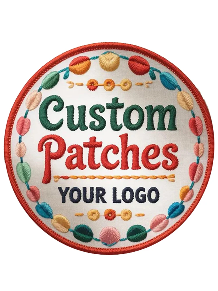 Benutzerdefinierter gestickter Logo-Aufnäher, personalisierte Logo-Aufnäher zum Aufnähen/Aufbügeln/Haken-Look-Aufnäher für Rucksack, individuelles Logo zum Aufbügeln