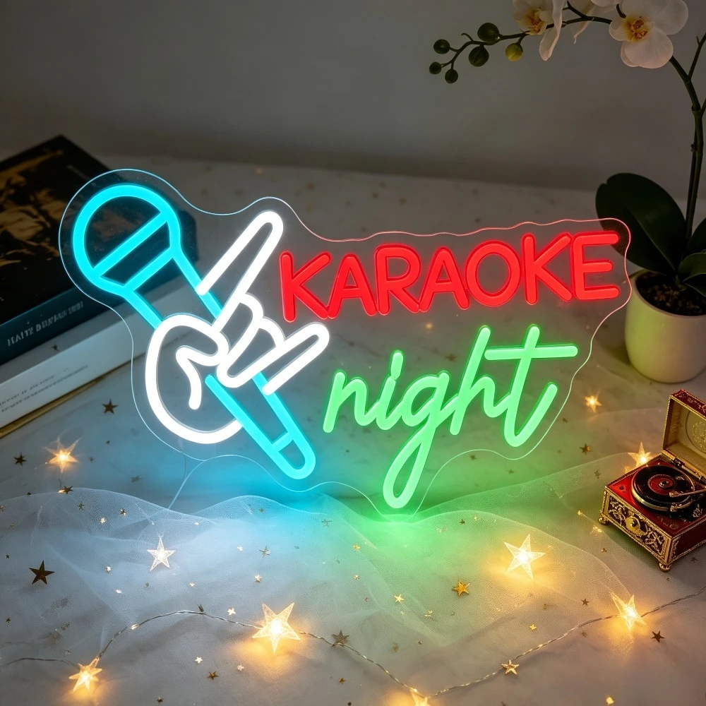 Home Bar And Theater - カラオケナイトネオンサイン調光可能なLED USBウォールライトKTVバーホームシアター音楽パーティークラブ誕生日家族の集まりの装飾用
