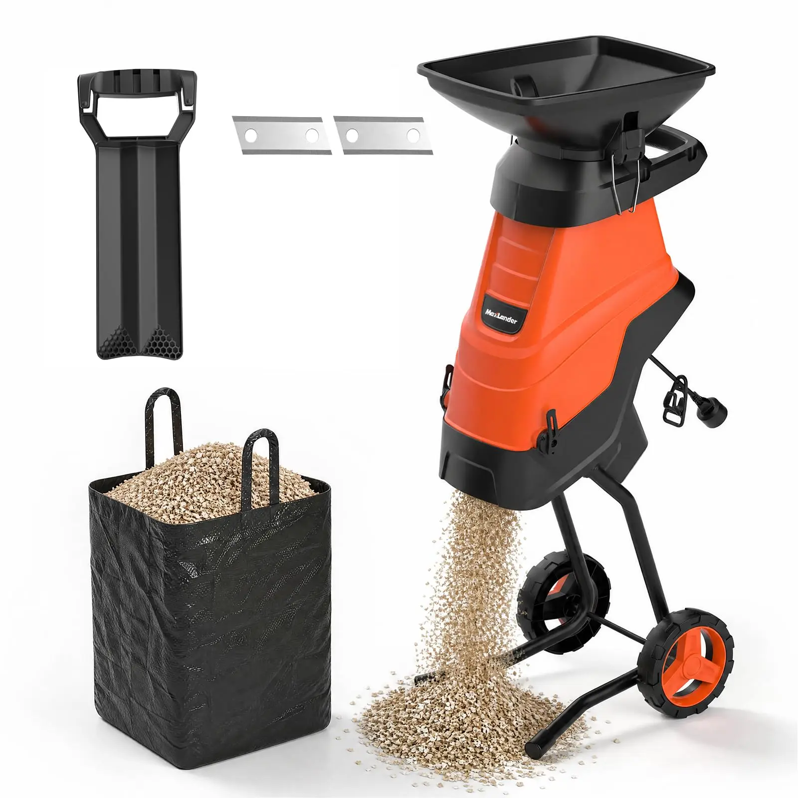 Electric Wood Chipper Shredder, 15-Amp Corded Yard Mulcher