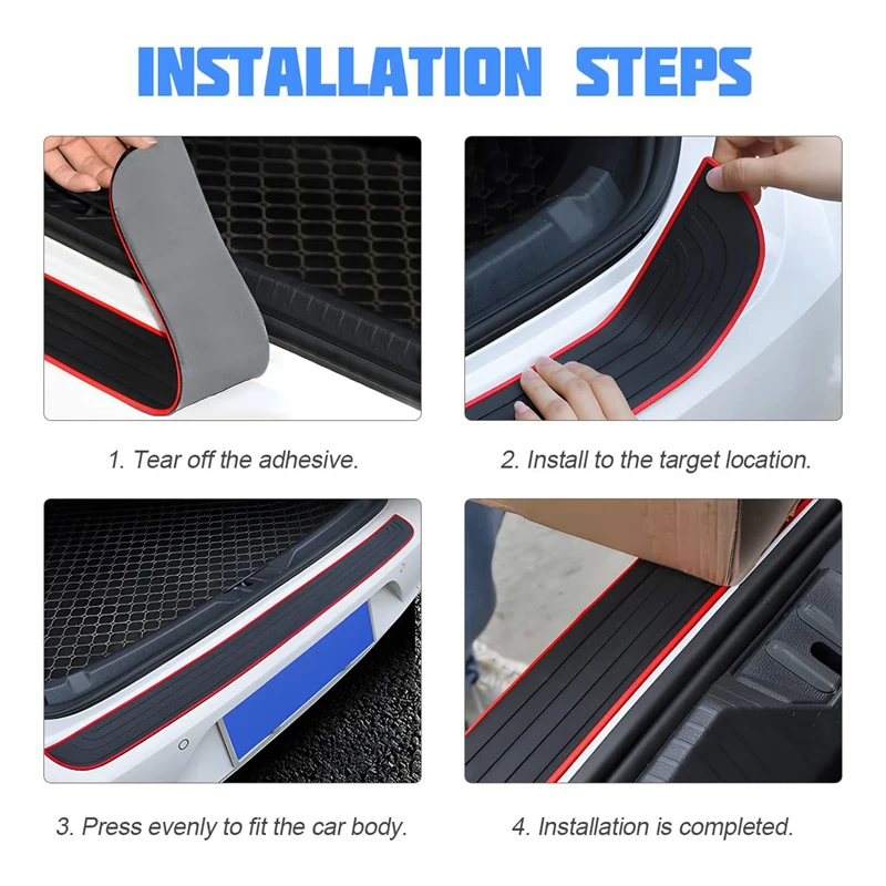 Universal Trunk Rear Guard Plate Bumper Protector Trim Anti-Kicked Scratch Protection Rubber Anti-Scratch Strip Car Accessories