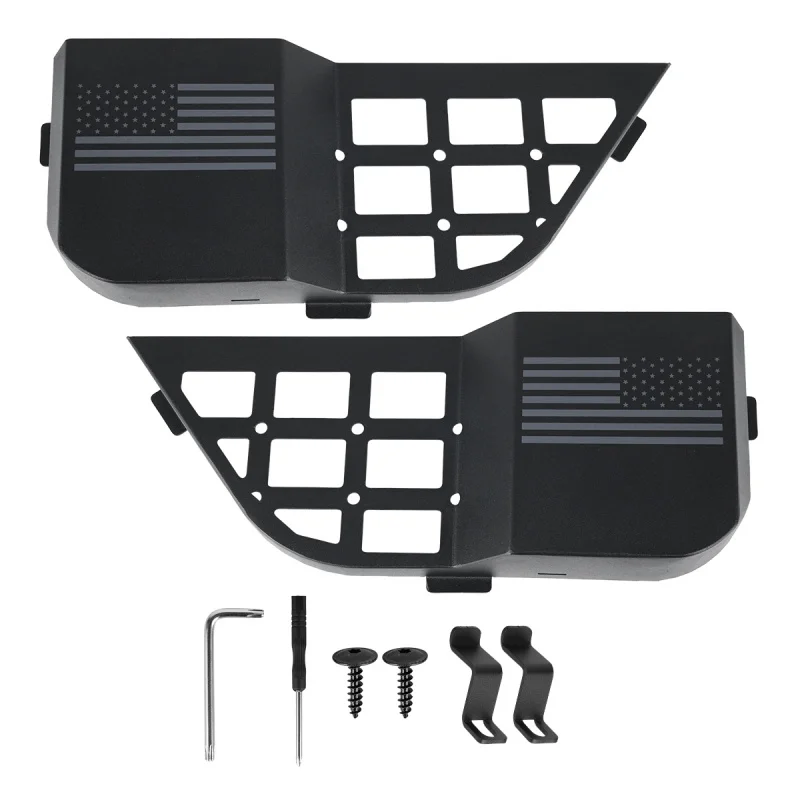 Metal Rear Door Storage Box Compatible with 2018-2025 Jeep Wrangler JL JLU 4XE & 2020-2025 Gladiator JT, Insert Organizer