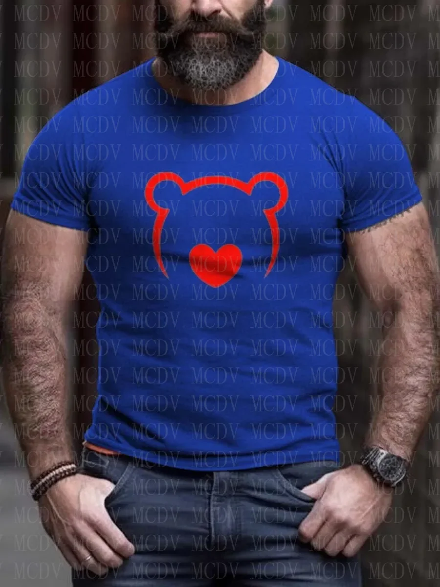 Męska koszulka z nadrukiem Bears Pride Letnie koszulki z nadrukiem Tops The Colorful The Best He Him Hole LGBT3D Printed T-Shirt