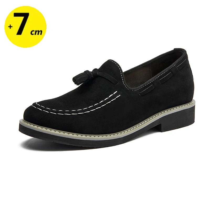 

Plus Size 38-48 Loafers Men Casual Elevator Shoes Leather Dress Shoes with a Hidden Heel Height Increasing Insoles Driving Shoes