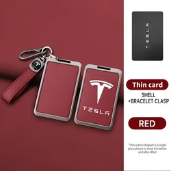Zinc Alloy Leather Car Smart NFC Card Key Cover Case Protector Holder Shell For Tesla Model 3 Model S X Y Accessory