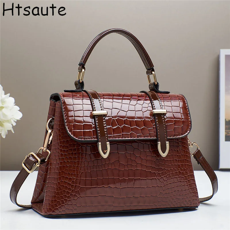 

Casual PU Leather Handbag with Zipper Closure Large Capacity Tote Bags Fixed Shoulder Strap Solid Color Daily Commuter Handbags