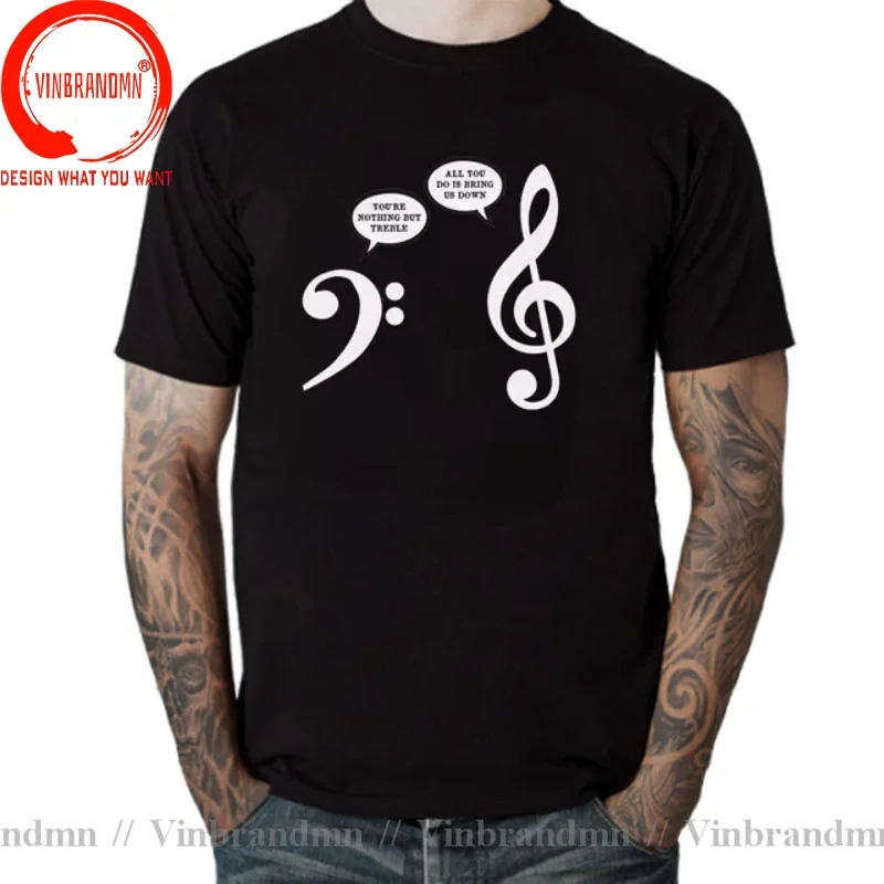 Vintage Distressed Bass Clef T Shirt Gift for Bass Players Bassists T Shirt Man Cotton Summer Short Sleeve US Size Tees For Men