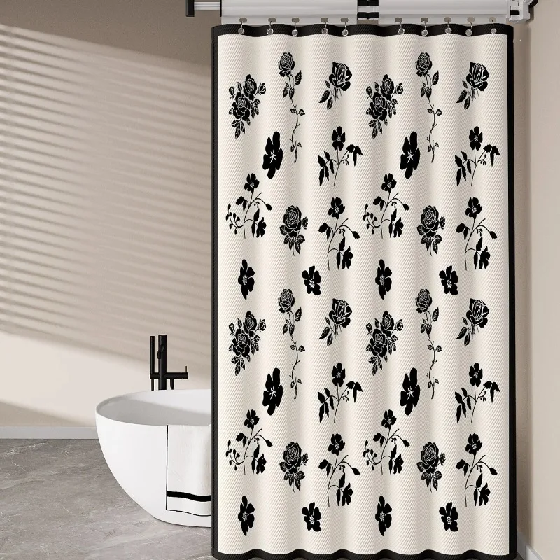 ‌Foldable No Drill Shower Curtain - Waterproof Disappearing Barrier for Tub, Quick Wet Dry Separation, Anti-Leak Space Efficient
