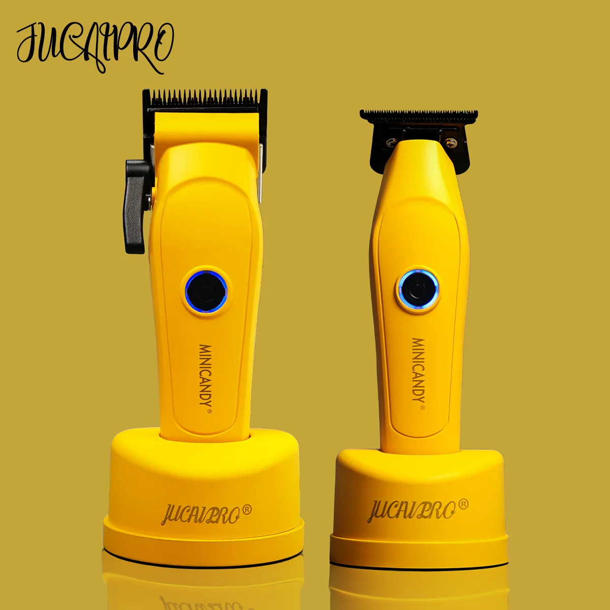 

JUCAI JC-06/JC-08 Желтые машинки для стрижки волос Профессиональные лезвия с выцветанием 7200 об/мин Бесщеточный двигатель с базовым зарядным устройством Парикмахерская машина 3200 мА