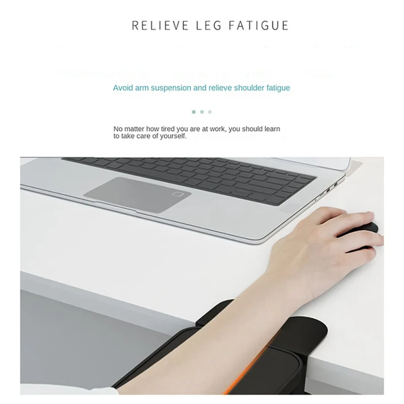 QA06R Armrest Pad Desk Computer Support Mouse Pad Wrist Support Arm Bracket Folding Keyboard Elbow Support Pad White