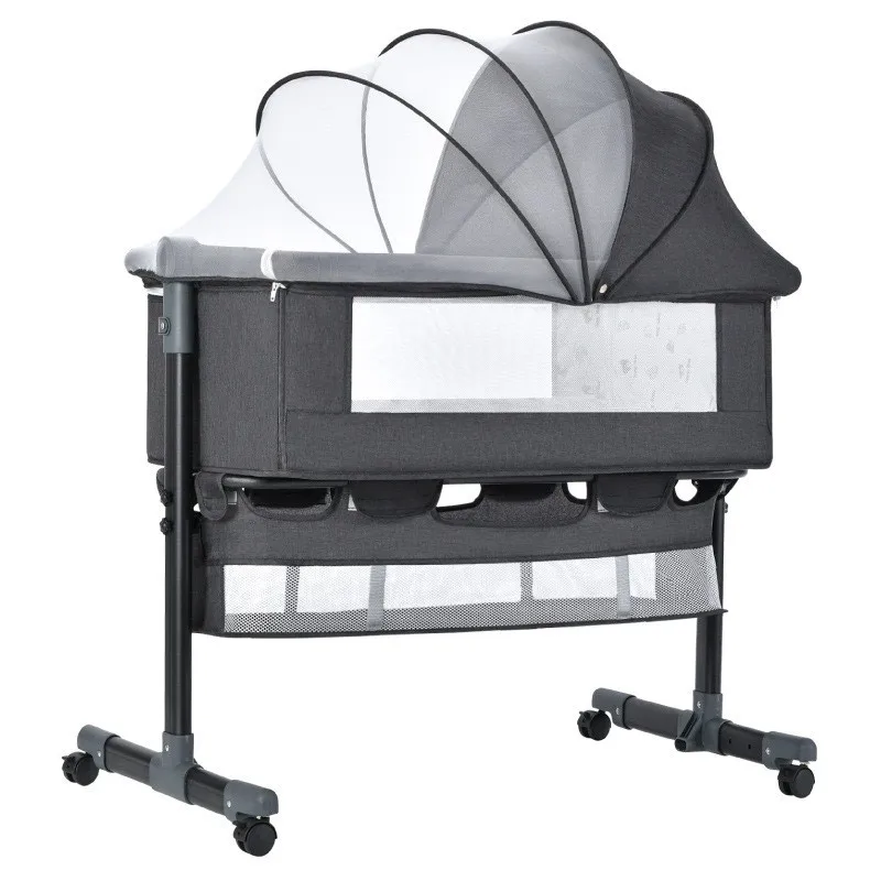 Multi-functional Baby Cribs Modular Cribs Cradle Cribs Foldable Mobile Baby Cribs Height-Adjustable for Newborns cama cuna