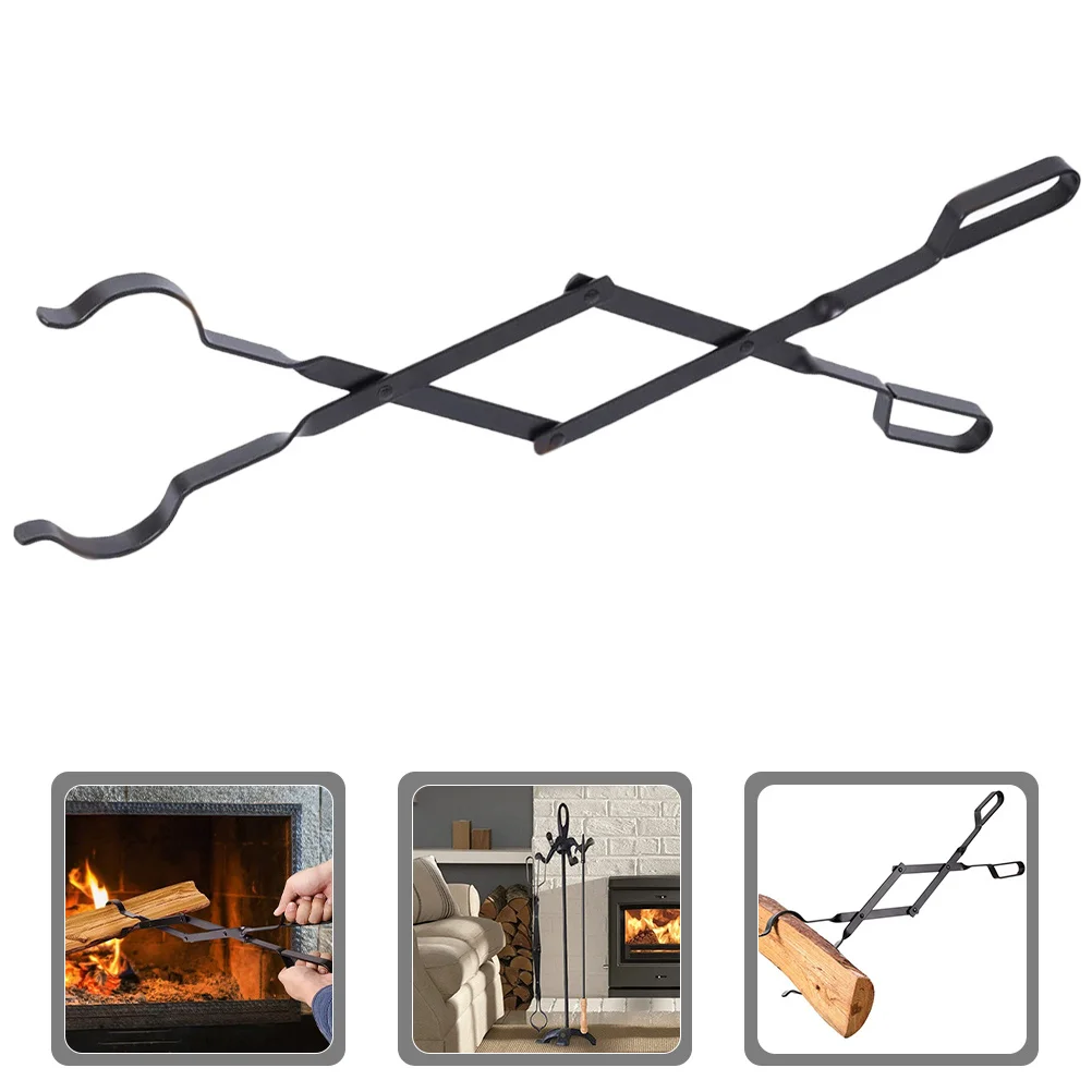 

Strong Grip Firewood Tong Foldable Metal Log Grabber for Fireplace Bbq Grilling Portable Easy Use for Indoor Outdoor Settings