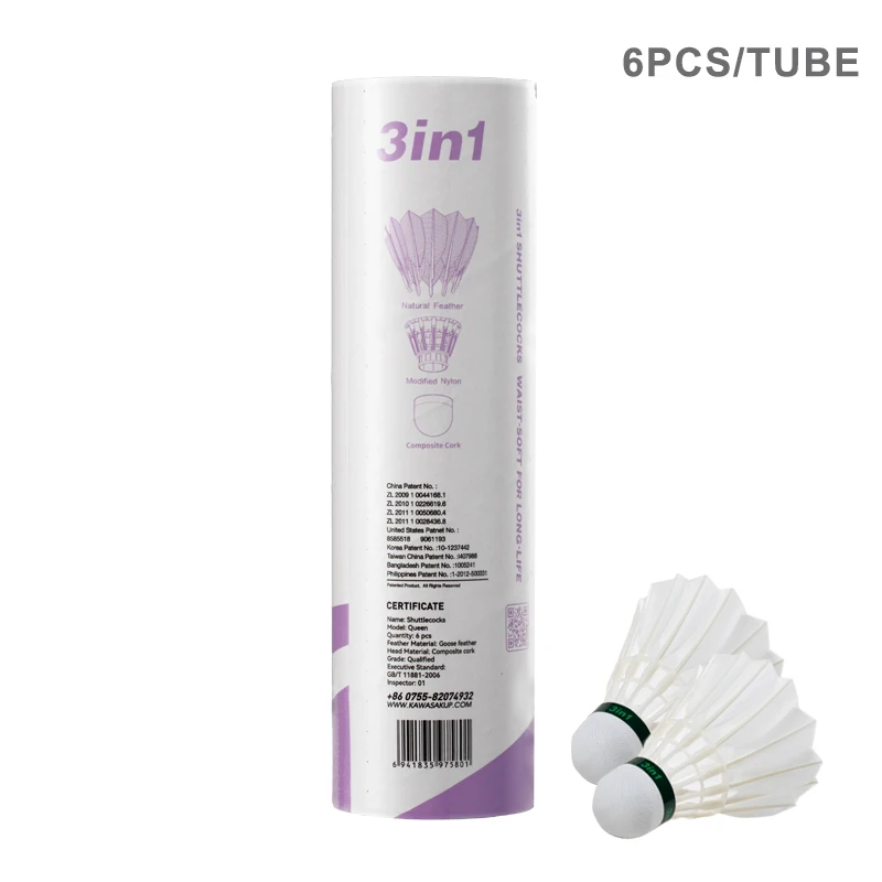 Kawasaki King Kong 500 / Queen 500S Feather Shuttlecock Badminton For Training Racquet Sports Durable Badminton shuttlecocks