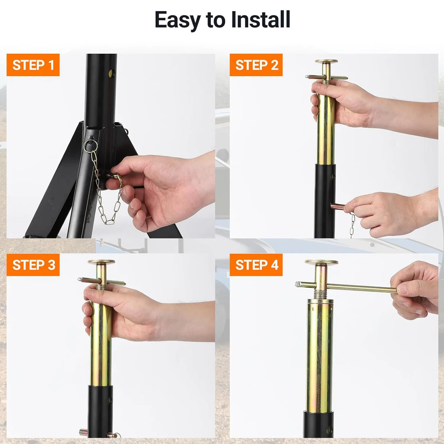 مقابس تسوية مثبت RV 2 عبوة 3 T 6000 LBS 16-30 قابلة للتعديل لمقطورات السفر والعجلات الخامسة ومقطورات القوارب