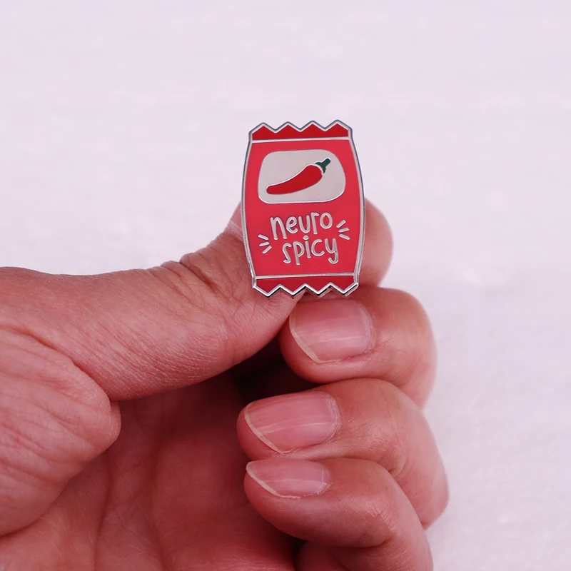 العصبية صلصة حار حزمة المينا دبوس الصحة العقلية الوعي بروش العصبية أدهد مضحك مجوهرات