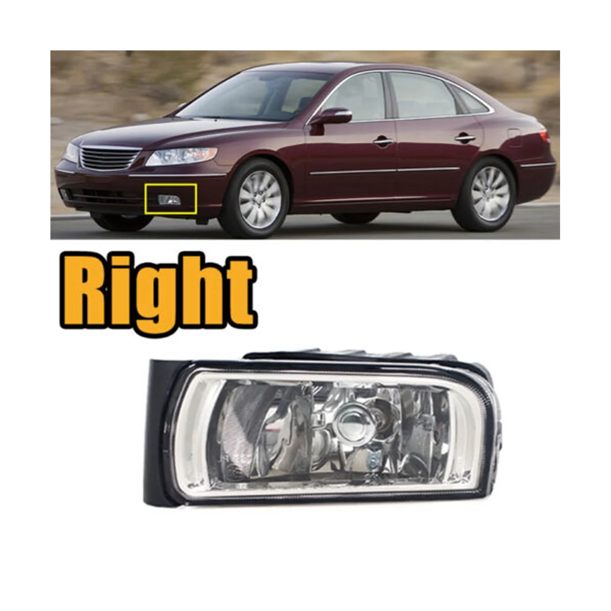 Car Right Front Bumper Fog Lights Fog Lamp Assembly for Hyundai Azera 2006-2011 92202-3L100