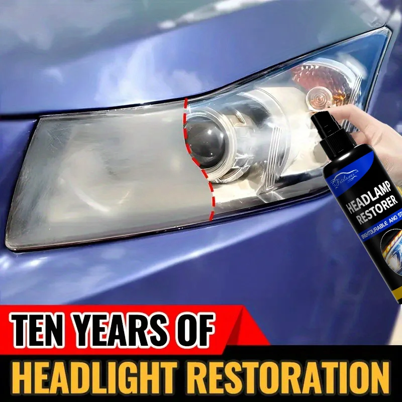 

100ml Car Headlight Restoration Kit! Crystal Clear Coating for Brightness, Scratch Repair & Anti-Yellowing, UV Protection, Durab