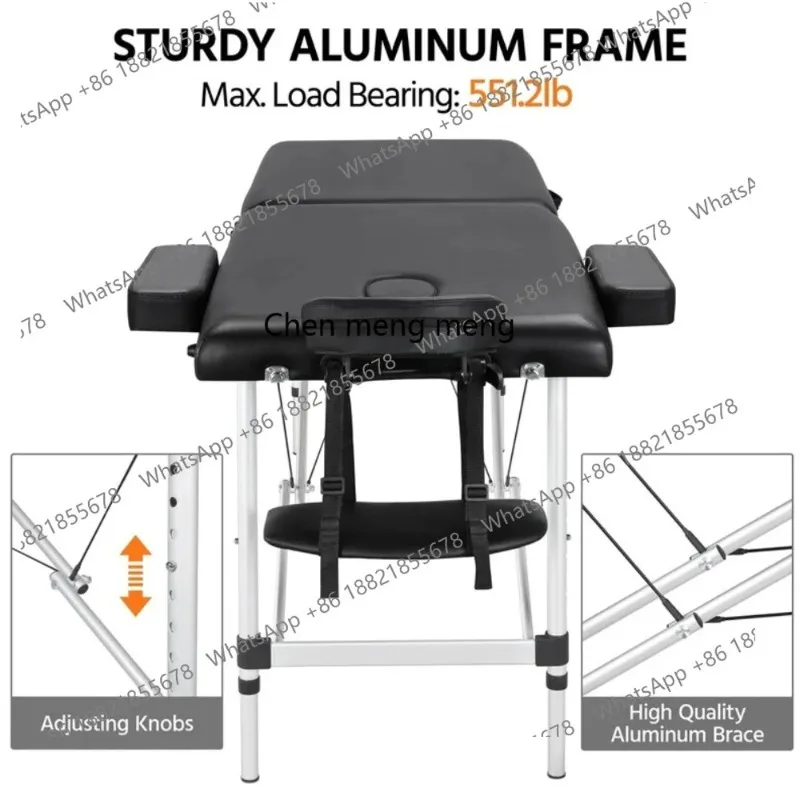 خصومات سرير التجميل سرير التدليك سبائك الألومنيوم مع ثقوب كرسي التجميل كرسي التدليك القابل للطي