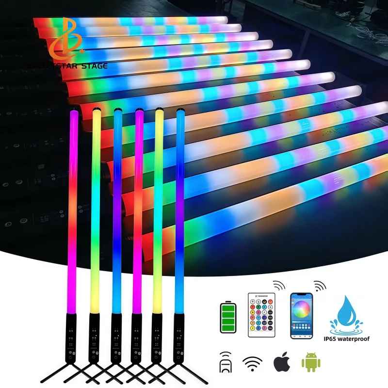 WiFi App Control Battery Powered 360 Degree RGBWA 5in1 Pixel LED Bar Light Stage Lighting Equipment