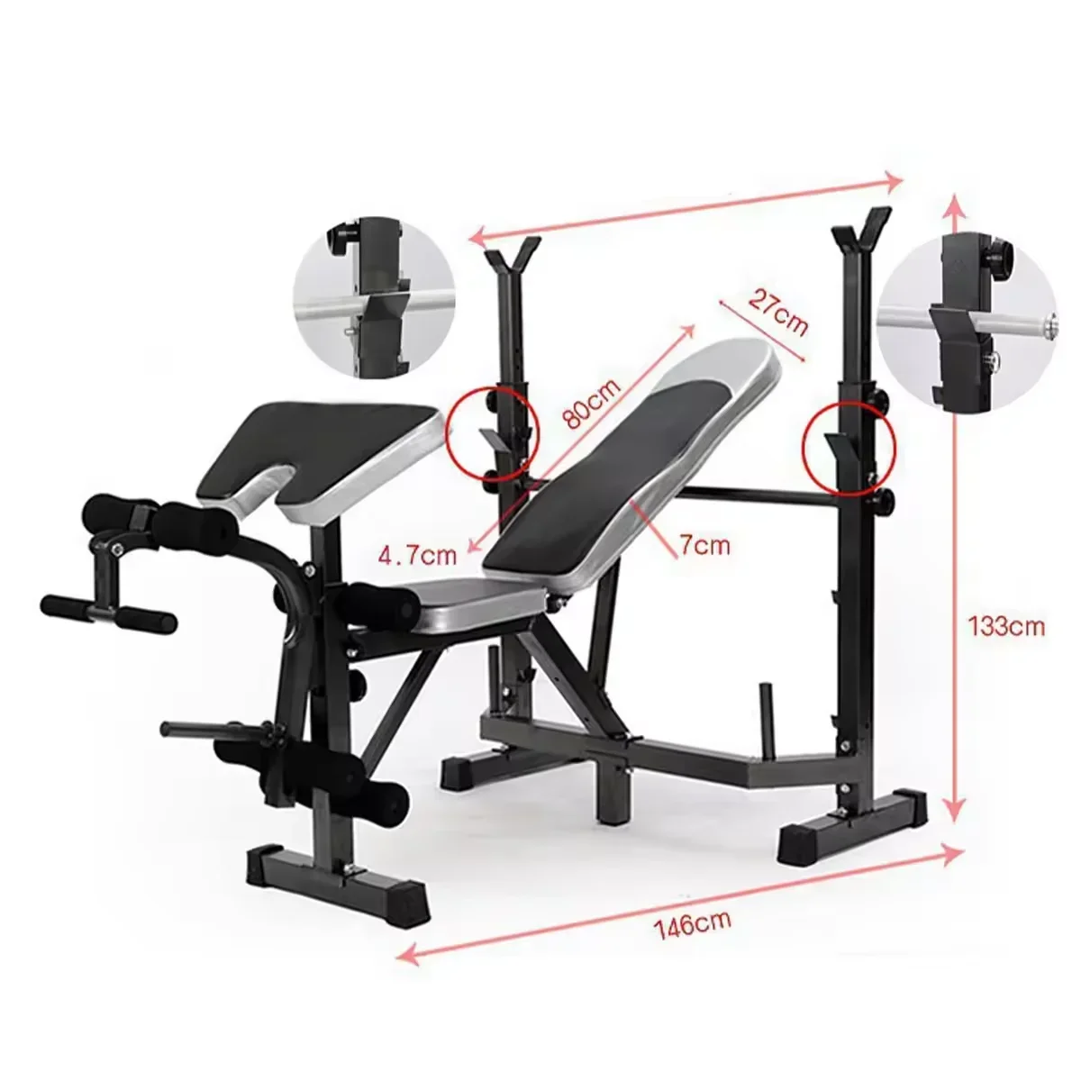 Adjustable Weight Lifting Dumbbell Bench Press Equipment, Multipurpose Gym, Portable, Sit Up Chest, Wholesale