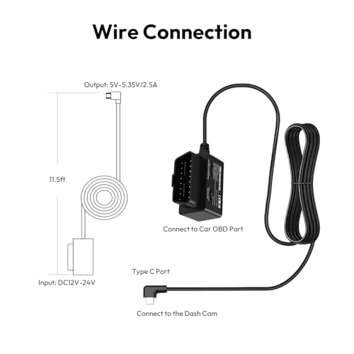Original BOTSLAB OBD Hardwire Kit Stromkabel Exklusiv für BOTSLAB Dashcam G980H/G300H/HK40/HK30 Unterstützt Parkmodus – Detail 6