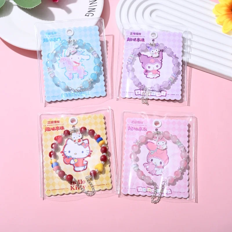 pulseira-de-cristal-autentica-sanrio-joia-artesanal-desenho-animado-acessorio-fofo-para-estudantes-micangas-kuromi-yugui