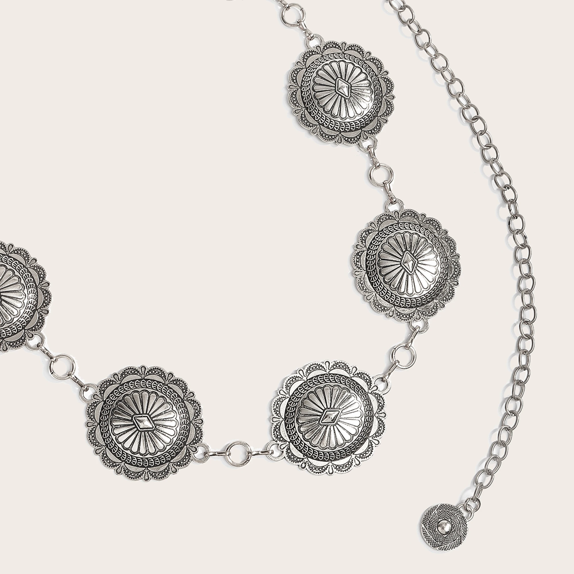 1 قطعة خمر المعادن المرأة الخصر سلسلة الأزياء تنوعا العصرية اللباس حزام التبعي