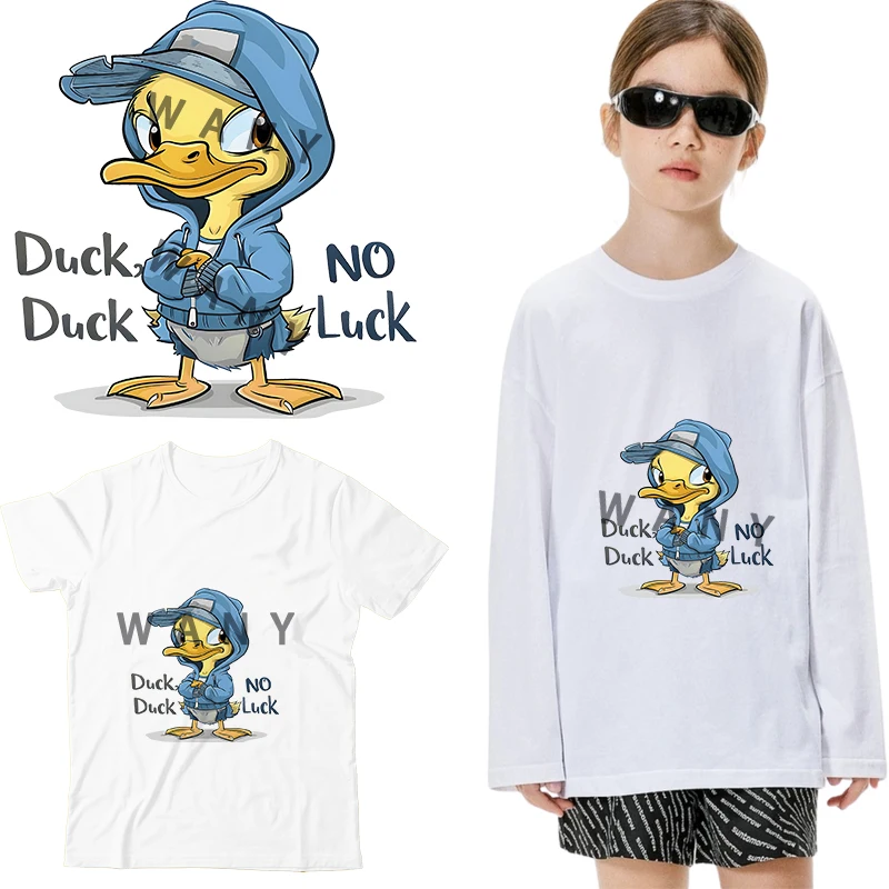 A fun duck wearing glasses Iron On Patch dtf transfers ready to press Heat Transfer Printing  On Clothes Iron on transfer