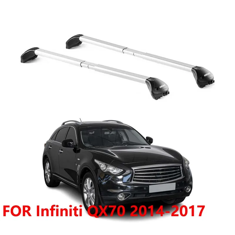 Roof Rack Cross Bars for Infiniti QX70 2014-2017, Alu Silver Luggage Carrier 2pcs