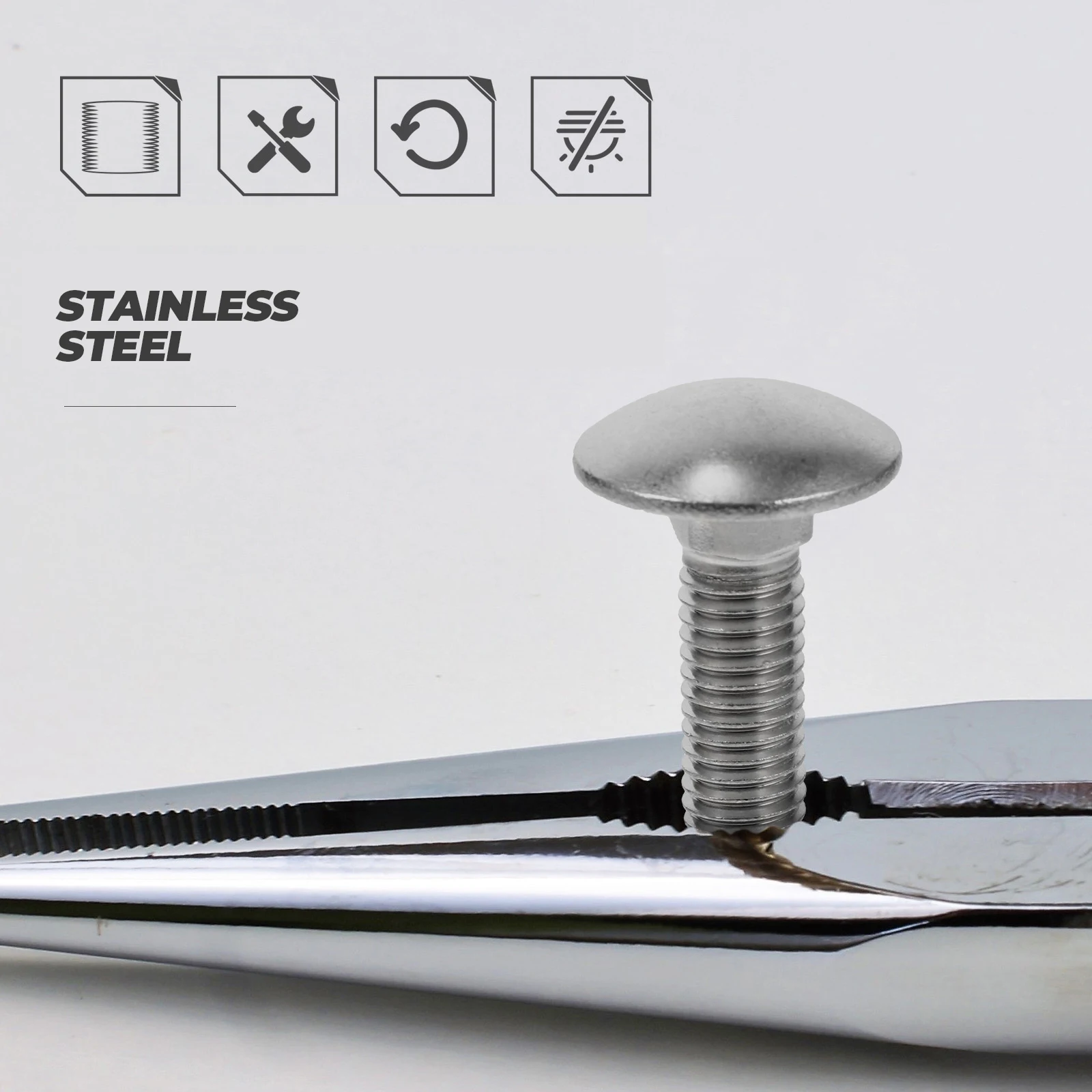 

30 Pcs Stainless Steel Carriage Bolts Round Head Screws Square Neck Shelf Accessories Corrosion Resistant Hardware