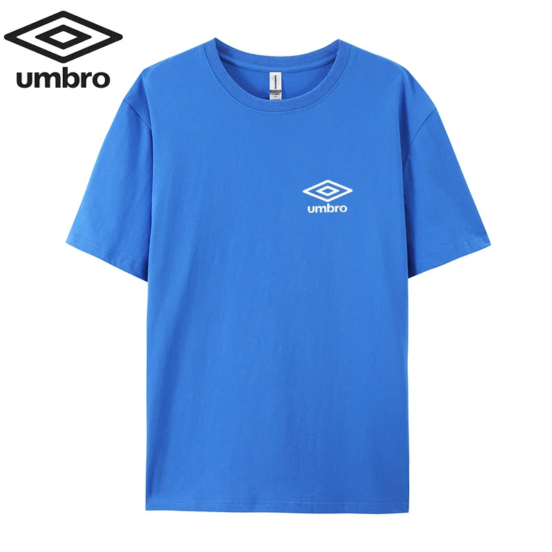 Embroidered Umbro 100% Cotton Summer New Style Hot Selling Anti-pilling O-neck T-shirt High-quality Fashion Casual Sports Top