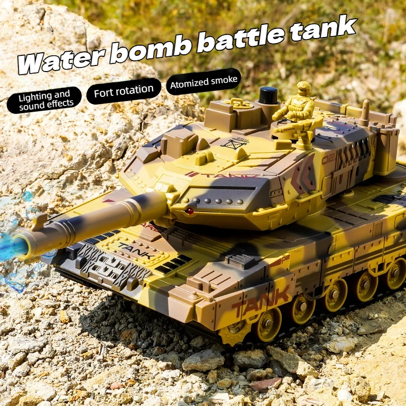 

Масштаб 1:24, 9-канальный водяной гель-шар, пульт дистанционного управления, боевой танк, 2,4 ГГц, распыление дыма, гусеничный радиоуправляемый автомобиль