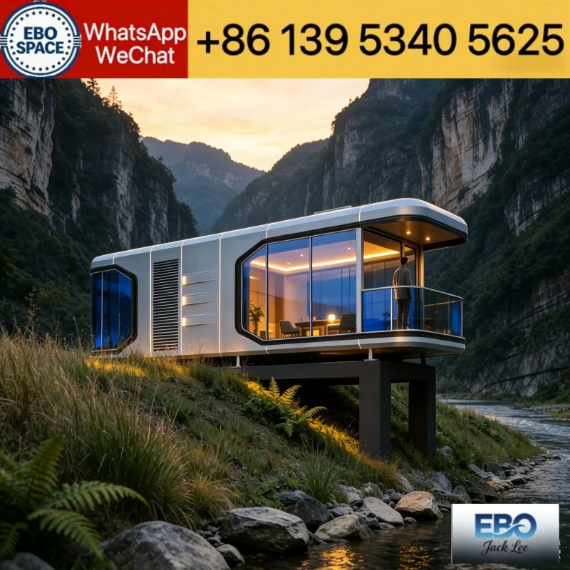 40FT Expandable Foldable Container House Mobile Prefabricated Tiny Home Expand House With Bathroom Kitchen For Resort Living