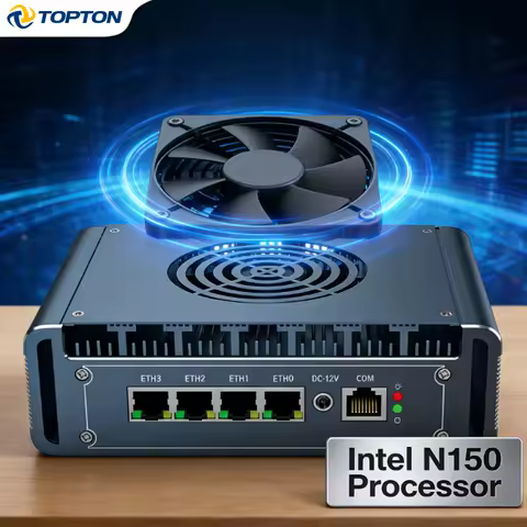 Solid Intel N150 Firewall Router Mini PC Metal with Fan 4x i226 2.5G LAN Celeron J6412 6305 pfSense Industrial Computer Firewall