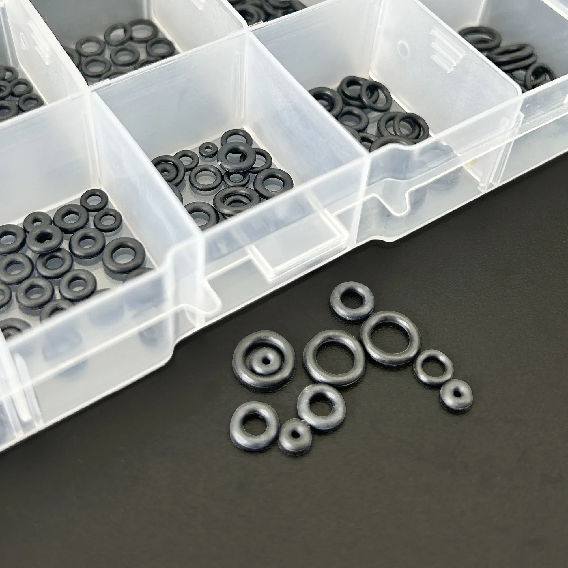 

250PCS/Box EPDM CS 1mm-1.5mm OD 3mm~8mm Combination Kit Black O-Rings Heat Resistant Rubber Sealing Gaskets Durable O Ring Set