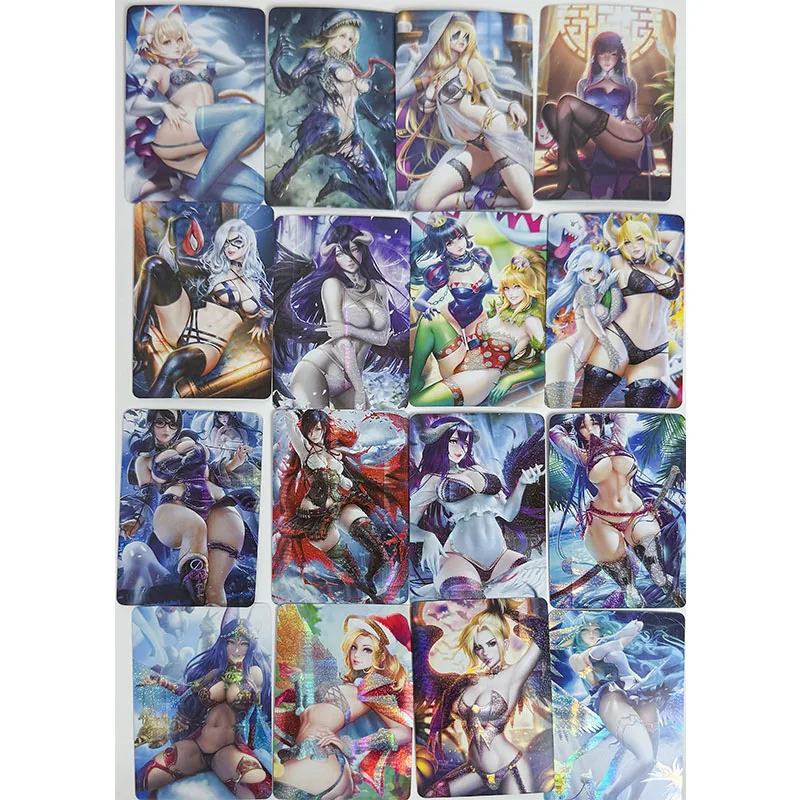 Anime Goddess Story DIY ACG Tabletop Game Refraction Collectible Cards Hancock albedo Jinx Ahri Toys for boys birthday gift